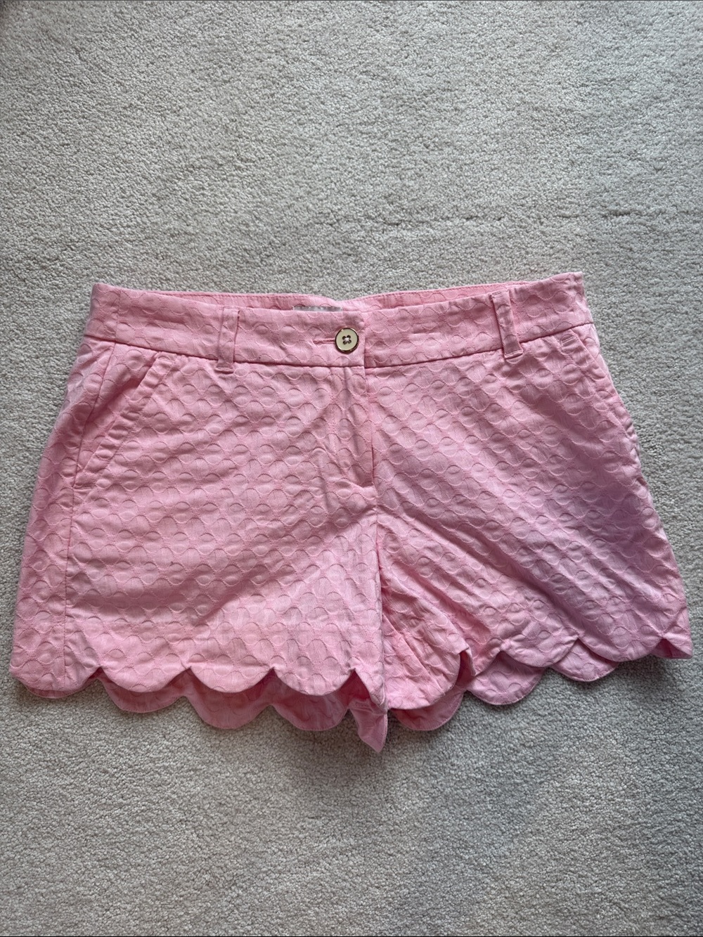 Pink Shelby  Scallop-Hem Women's Shorts